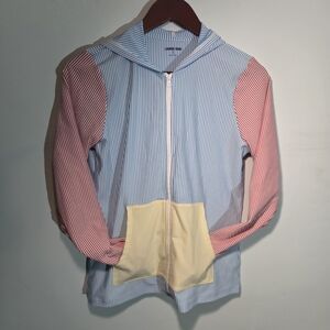 Lands' End Blue and White Striped Top